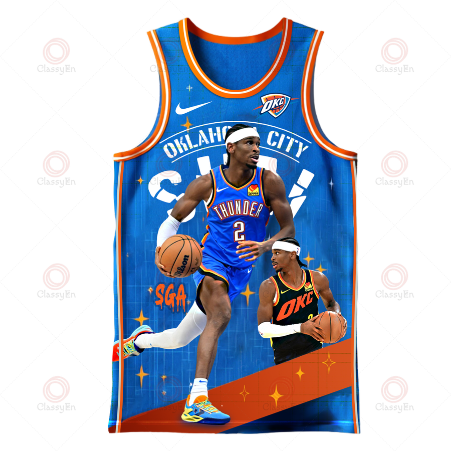 Thunder Shai Gilgeous-Alexander #2 Oklahoma City Team 3D Basketball Jersey