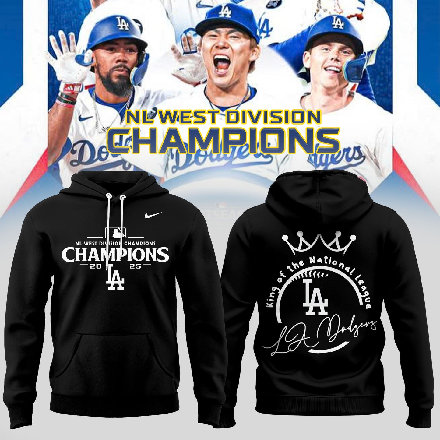 Los Angeles Dodgers Hoodie NL West Division Champions
