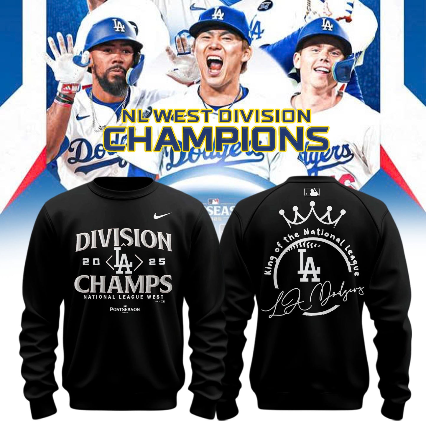 Los Angeles Dodgers Sweatshirt NL West Division Champions