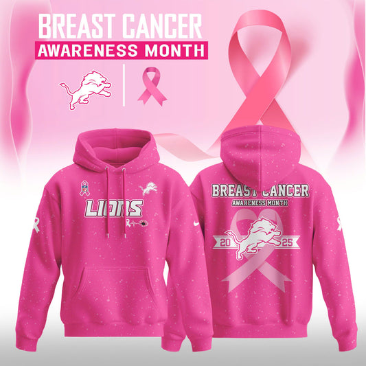 Detroit Lions Breast Cancer Awareness 2025 Special Hoodie