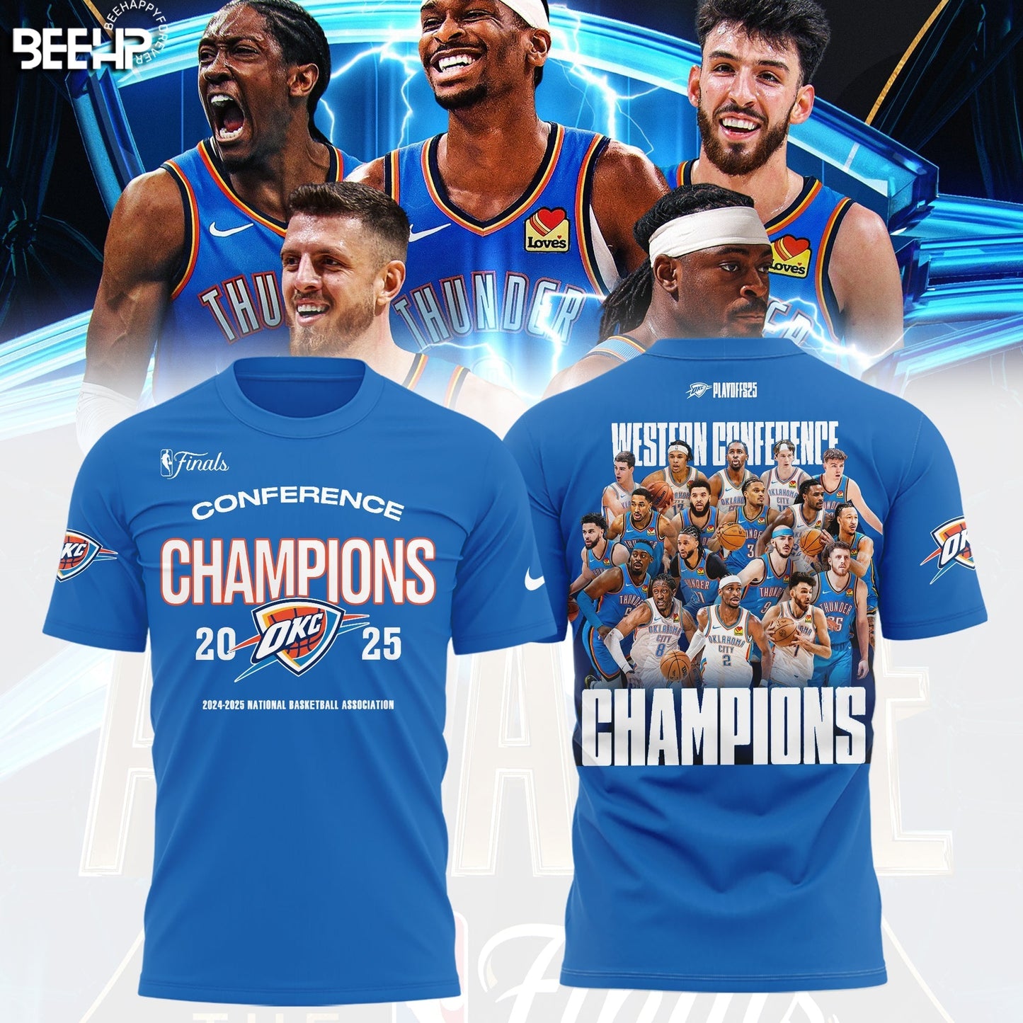 Oklahoma City Thunder 2025 Western Conference Champions T-Shirt
