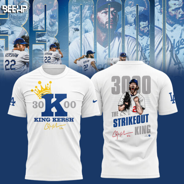 ..CLAYTON KERSHAW MAKES HISTORY AND JOINS THE 3,000 STRIKEOUT CLUB SHIRT