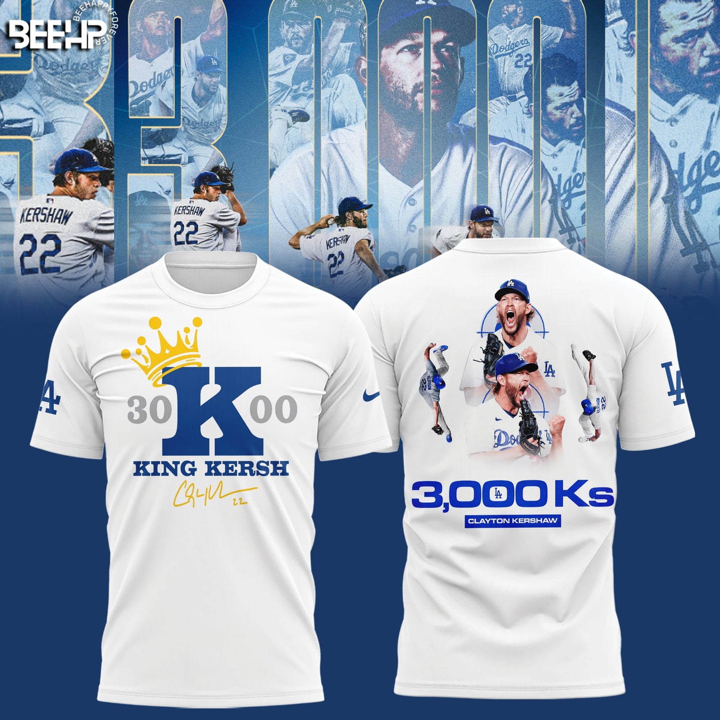 ..CLAYTON KERSHAW MAKES HISTORY AND JOINS THE 3,000 STRIKEOUT CLUB SHIRT