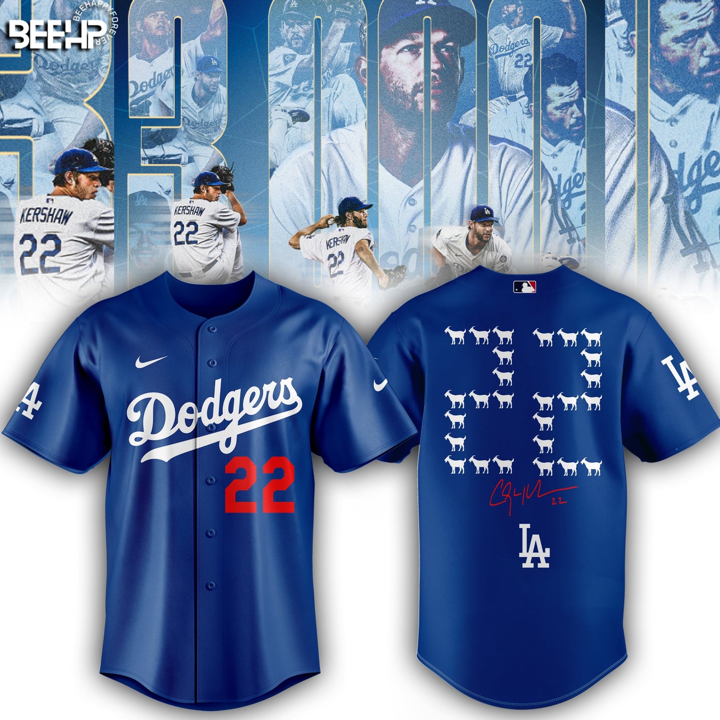 .CLAYTON KERSHAW MAKES HISTORY AND JOINS THE 3,000 STRIKEOUT CLUB JERSEY