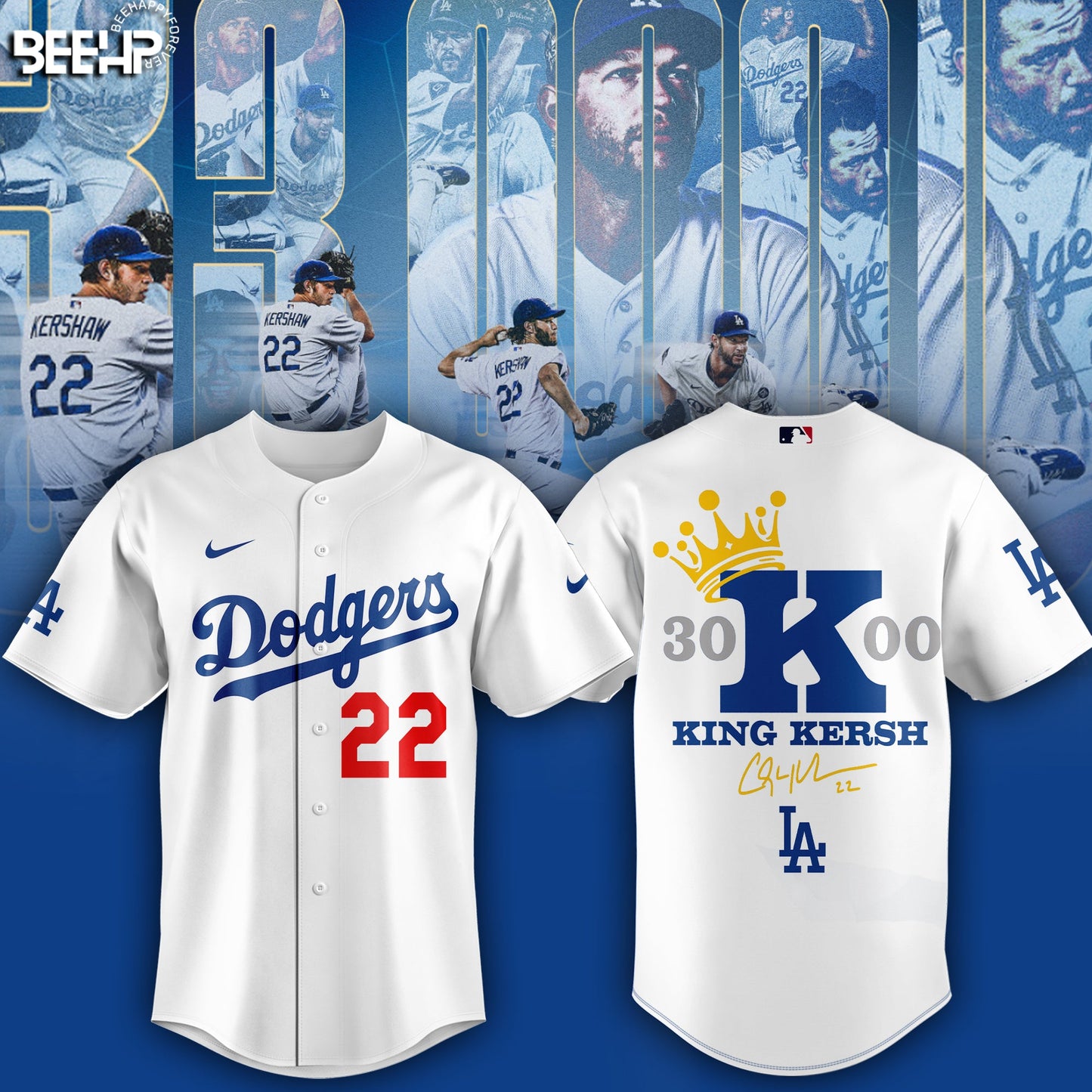 .CLAYTON KERSHAW MAKES HISTORY AND JOINS THE 3,000 STRIKEOUT CLUB JERSEY