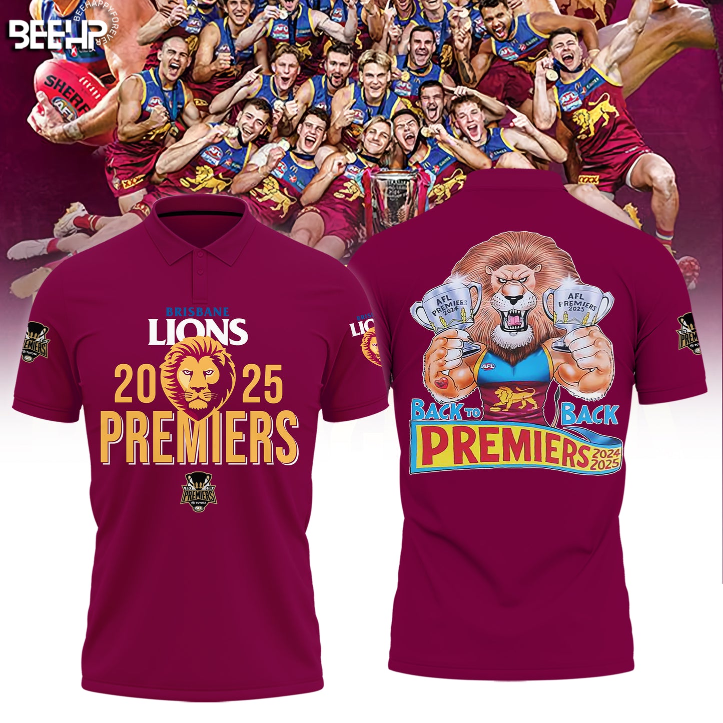 Brisbane Lions– AFL 2025 Champions Polo v1