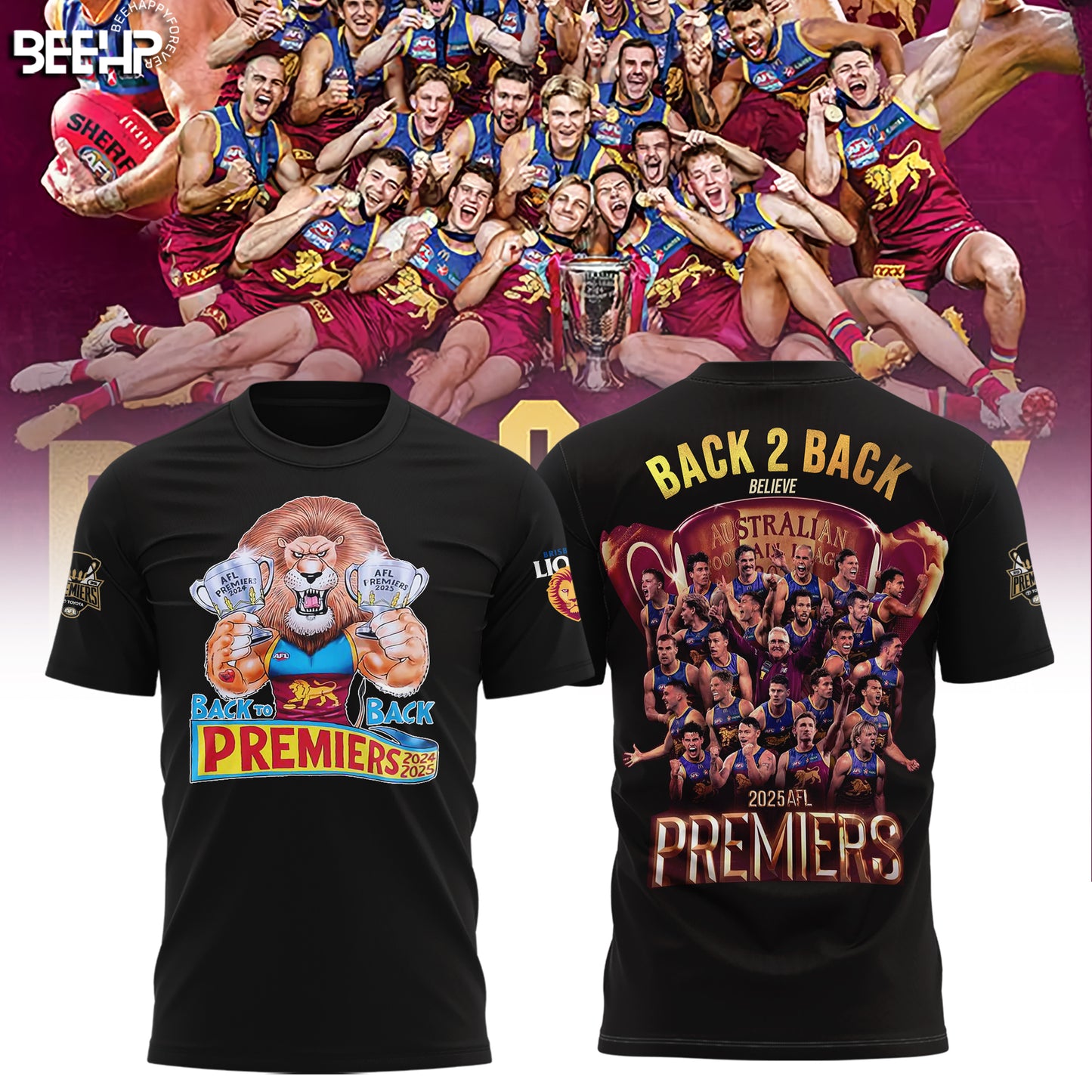 Brisbane Lions 2025 Premiers Limited Edition T Shirt v6