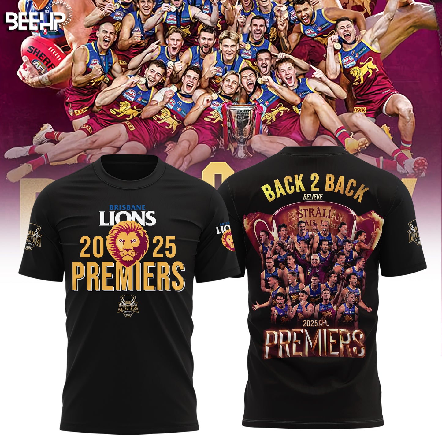 Brisbane Lions 2025 Premiers Limited Edition T Shirt v8
