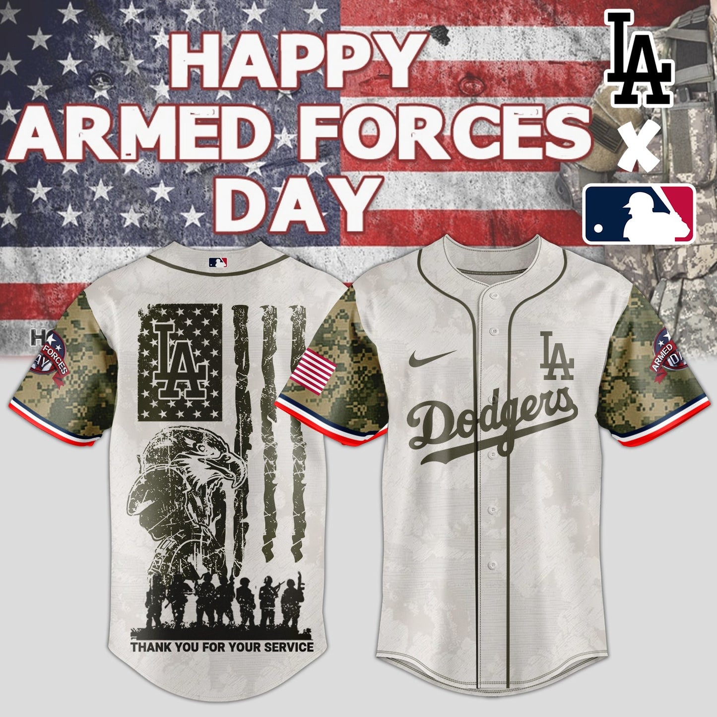 ,,Los Angeles Dodgers x Armed Forces Day Jersey