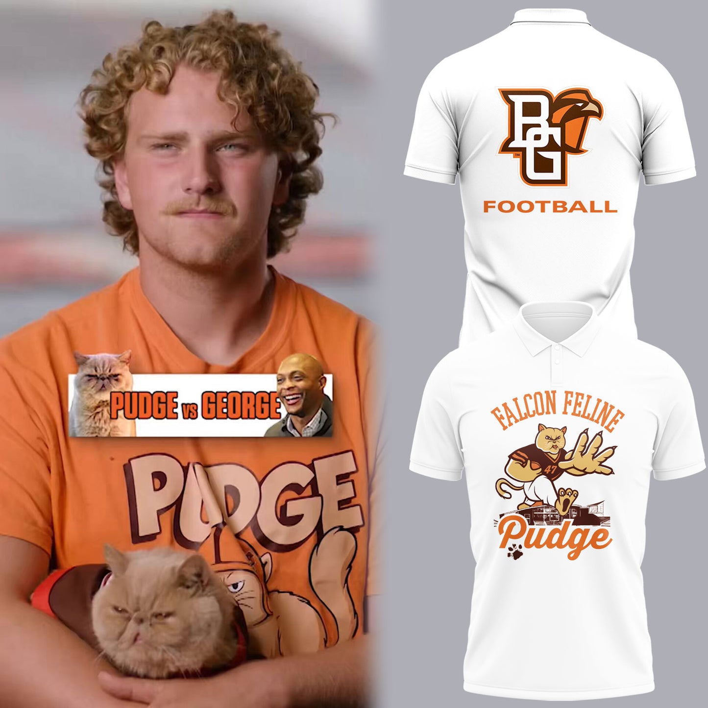 .Pudge the Cat Football Limited Edition Polo