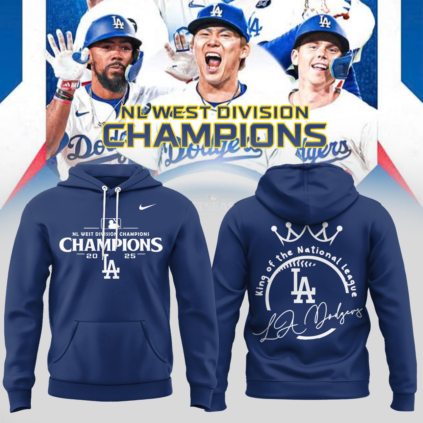 Los Angeles Dodgers Hoodie NL West Division Champions