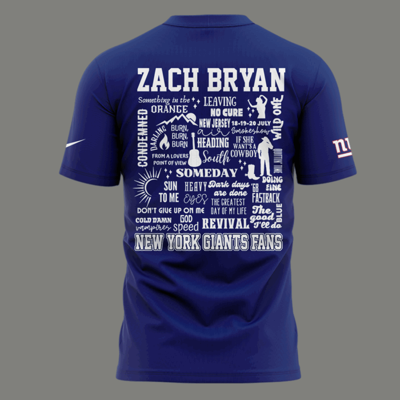 Exclusive Versio Zach Bryan x New York Giants Tshirt 2025