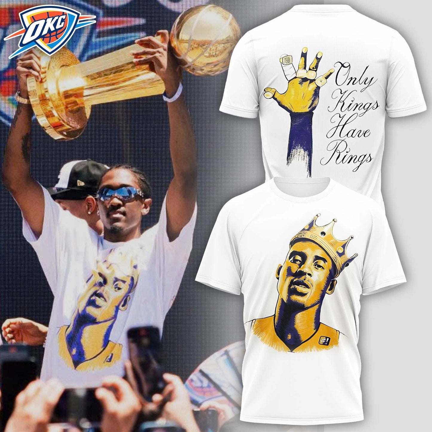 . Oklahoma City Thunder x Only Kings Have Rings Limited Edition Tshirt 2025
