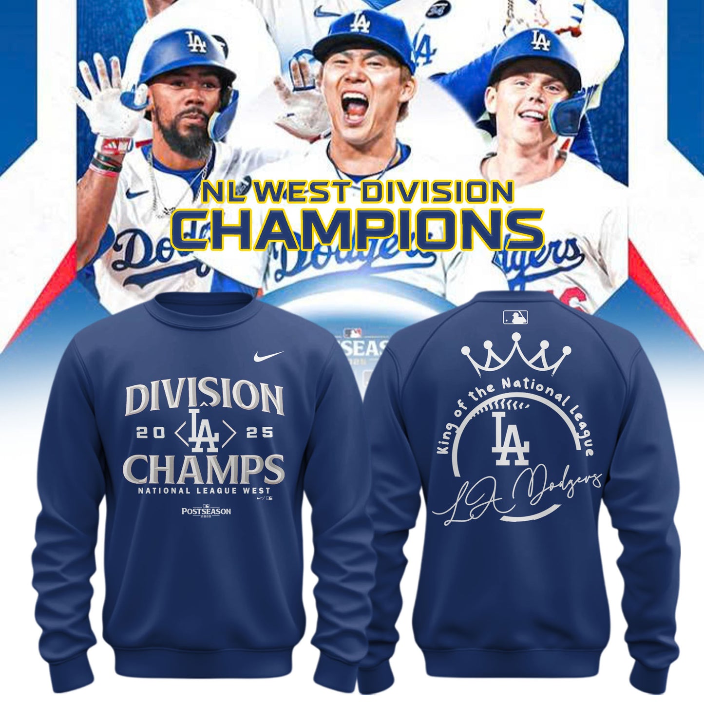 Los Angeles Dodgers Sweatshirt NL West Division Champions