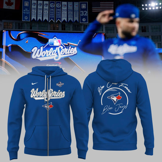 Toronto Blue Jays Royal 2025 World Series Collection Therma Fleece Zip Hoodie