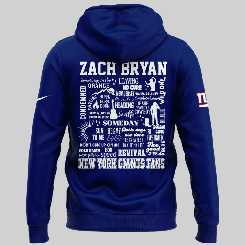 Exclusive Versio Zach Bryan x New York Giants Hoodie 2025