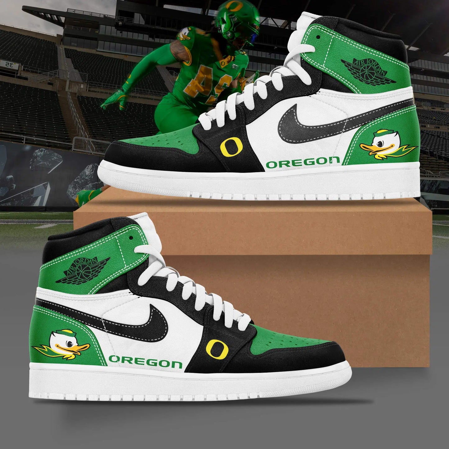 Oregon Ducks Football JD1 Sneaker Shoes