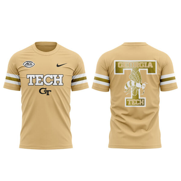 . Georgia Tech Football Sting Em Gold Uniform 2025 Combo Shirt