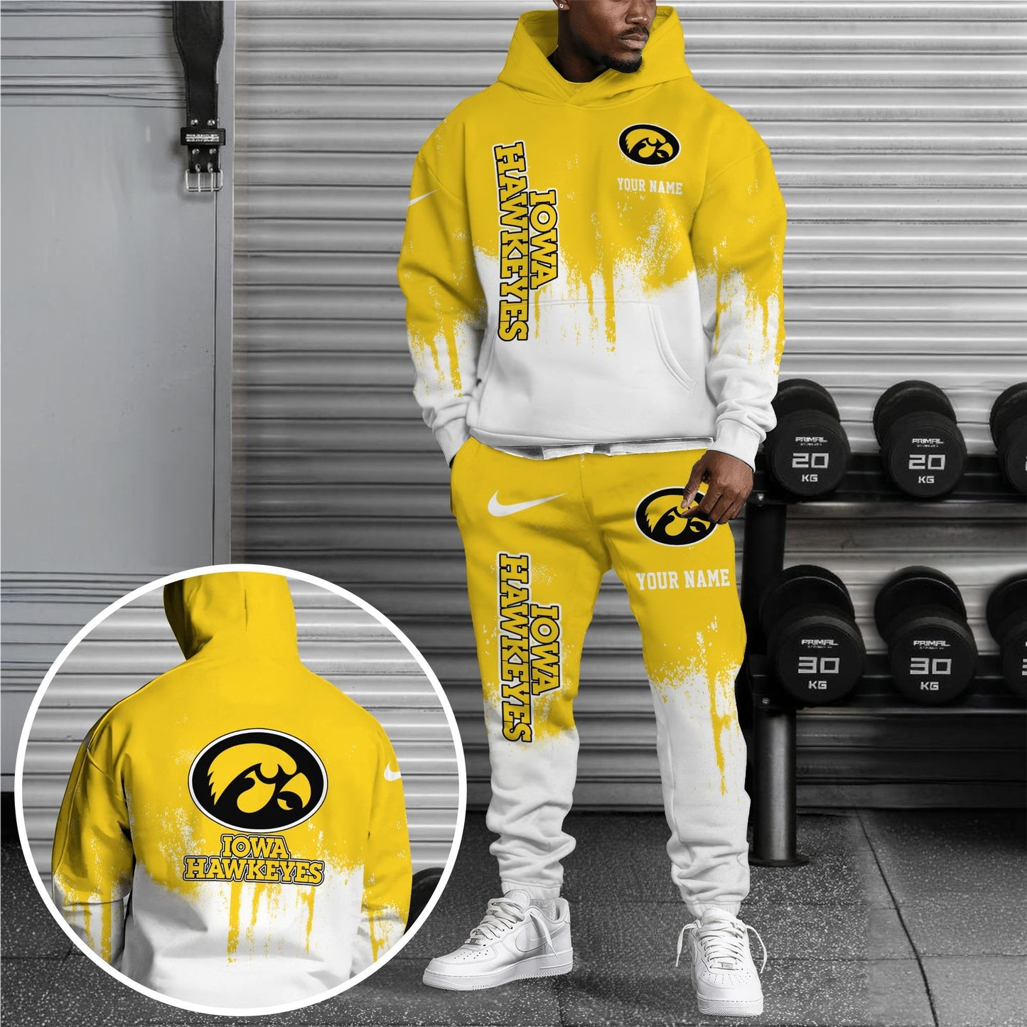 Iowa Hawkeyes Hoodie Sweatpants Set,Custom Hoodie,Sport Hoodie Sweatpants Set,Sport Gifts FOR Fan MW91