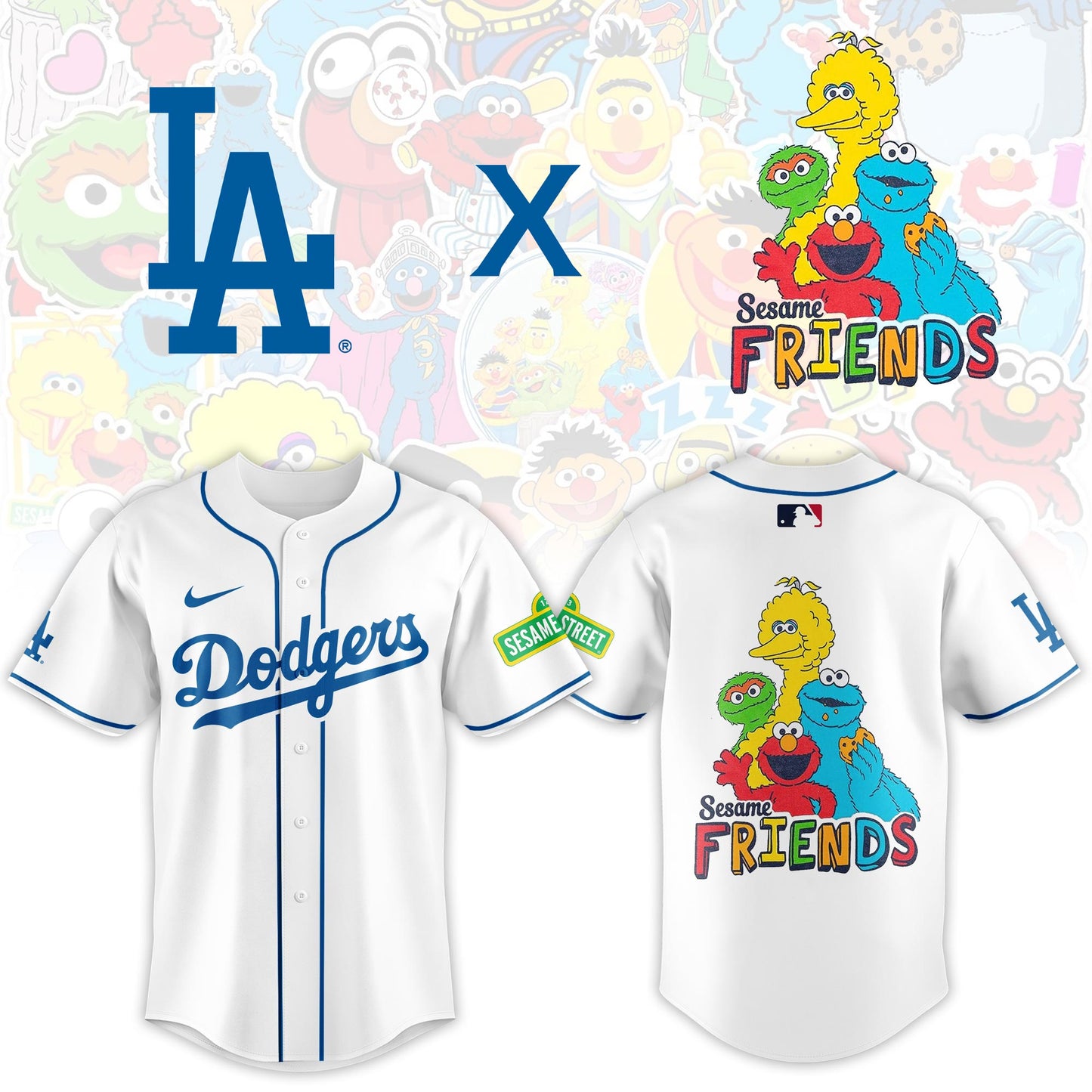 Los Angeles Dodgers 2025 Sesame Street Night Limited Jersey