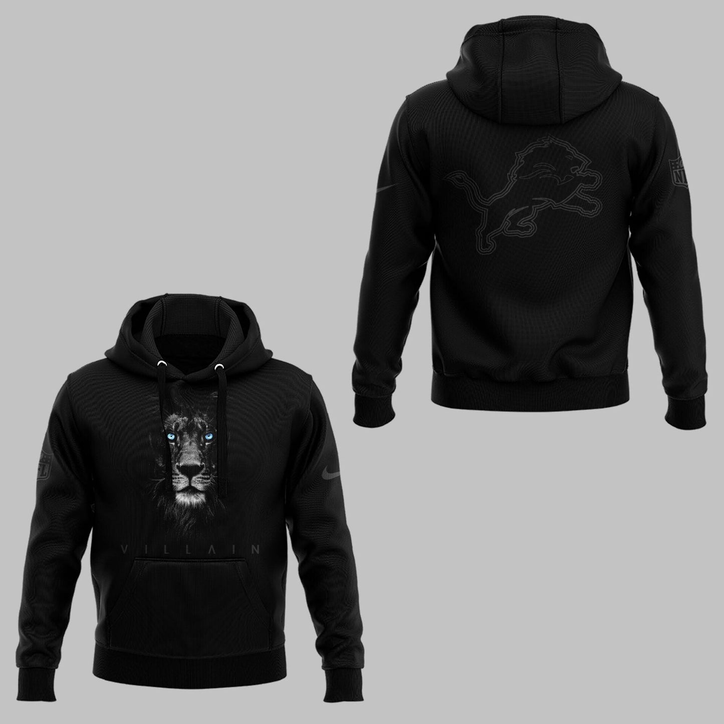 Limited Edition Detroit Lions VILLAIN Black Pro Hoodie