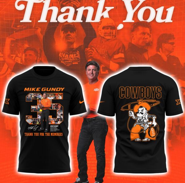 Limited Edition OSU FB Thank You For The Memories, Coach Mike Gundy T-Shirt-PA092425012