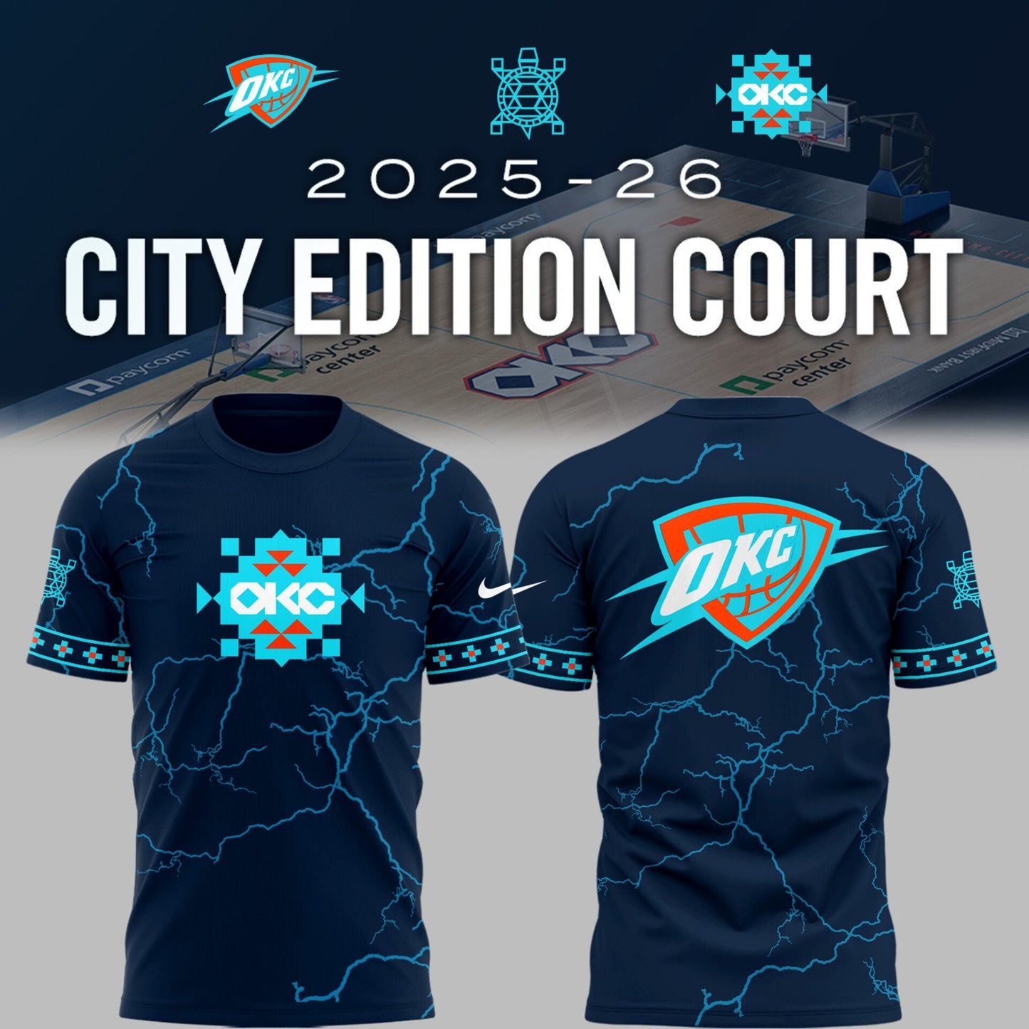 Limited Edition Thunder Basketball New City Edition 25′ TShirt-PU25082406
