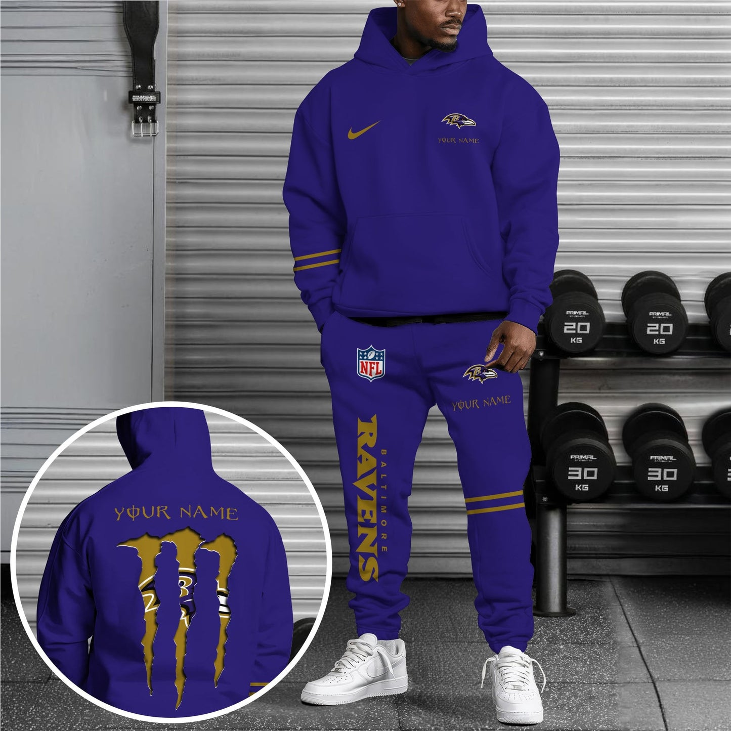 Baltimore Ravens Hoodie Sweatpants Set,Custom Hoodie,Sport Hoodie Sweatpants Set,Sport Gifts FOR Fan EQ98