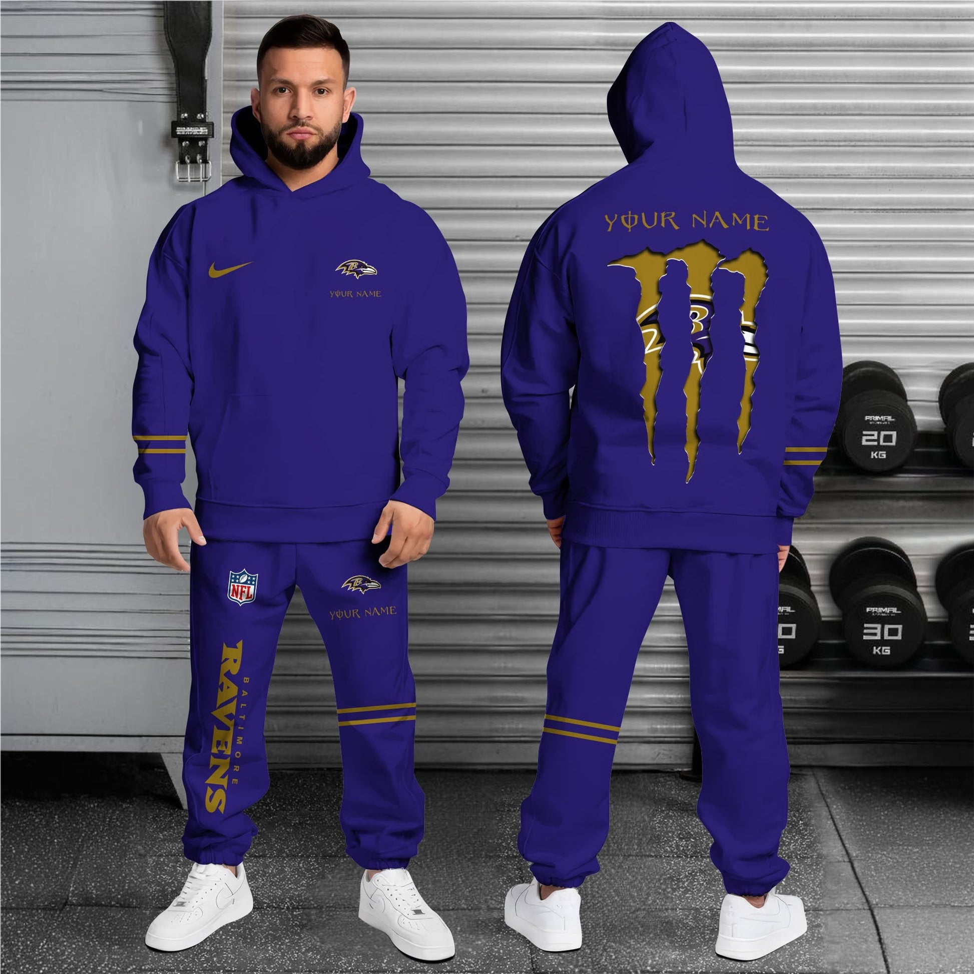 Baltimore Ravens Hoodie Sweatpants Set,Custom Hoodie,Sport Hoodie Sweatpants Set,Sport Gifts FOR Fan EQ98