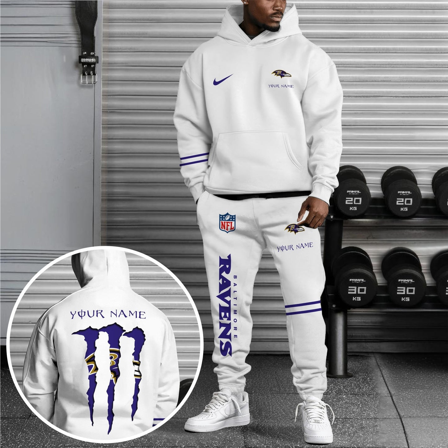 Baltimore Ravens Hoodie Sweatpants Set,Custom Hoodie,Sport Hoodie Sweatpants Set,Sport Gifts FOR Fan EQ98