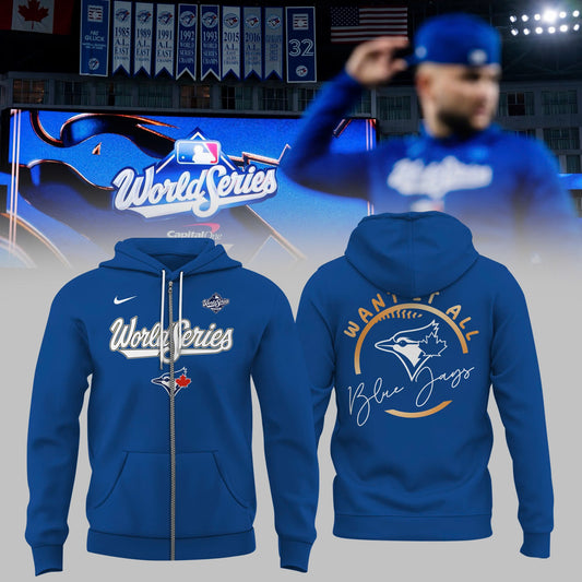 Toronto Blue Jays Royal 2025 World Series Collection Therma Fleece Zip Hoodie v6
