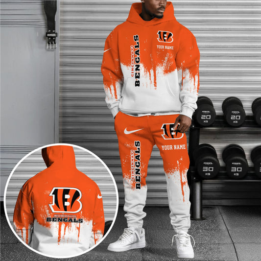 Cincinnati Bengals Hoodie Sweatpants Set,Custom Hoodie,Sport Hoodie Sweatpants Set,Sport Gifts FOR Fan QE24