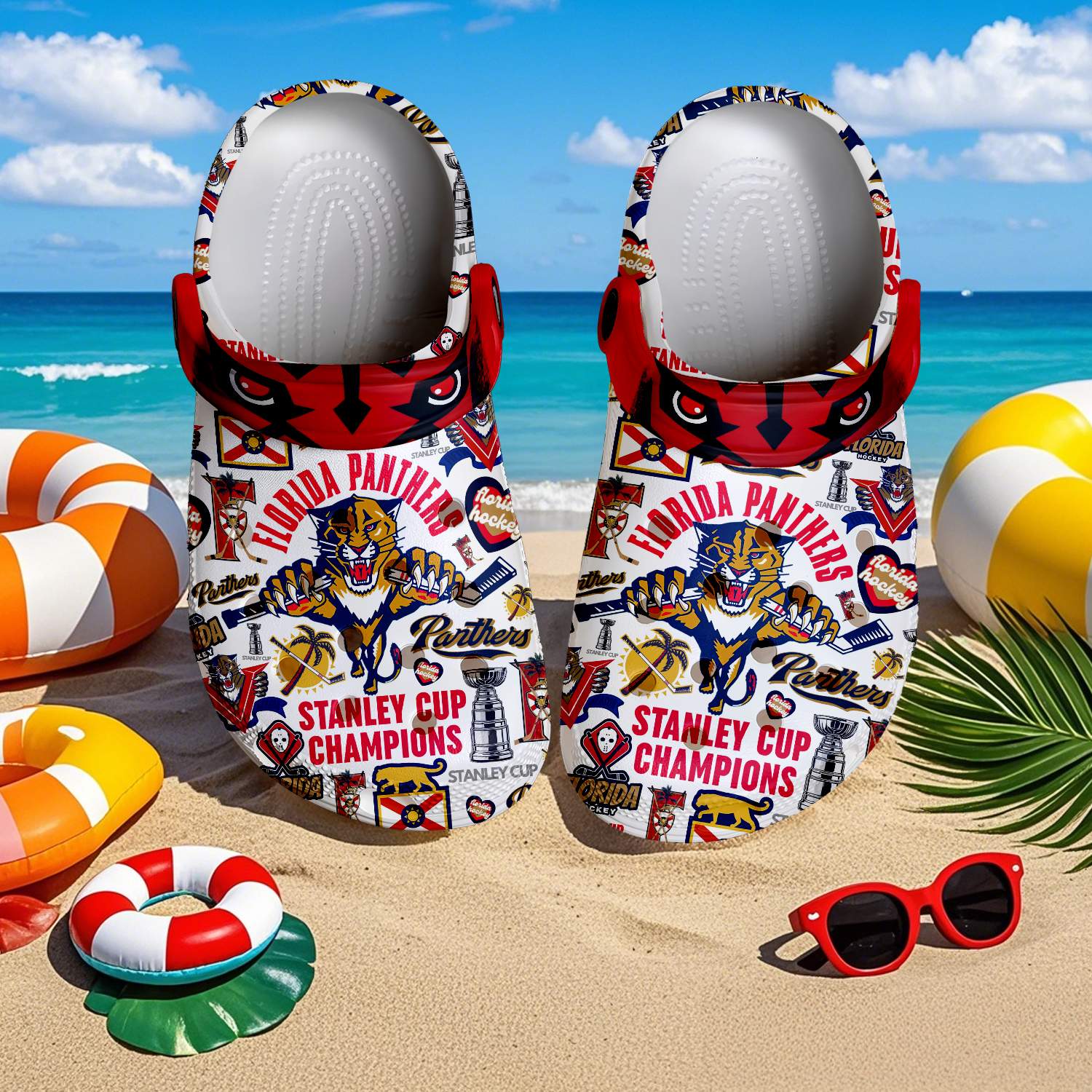 Florida Panthers NHL Crocs Crocband Clogs Shoes Comfortable For Men Women