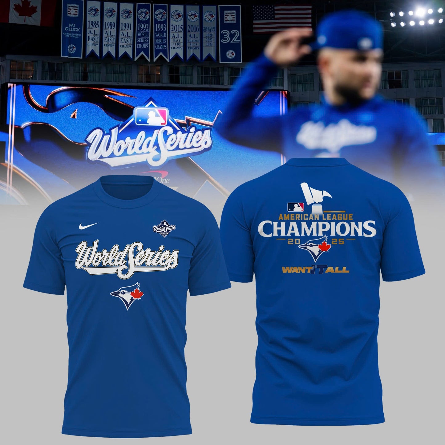 Toronto Blue Jays 2025 World Series Collection Therma Fleece Tshirt v1