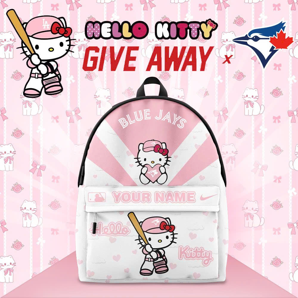 Limited Edition Toronto Blue Jays x Hello Kitty Back Pack Custom Name For Fans