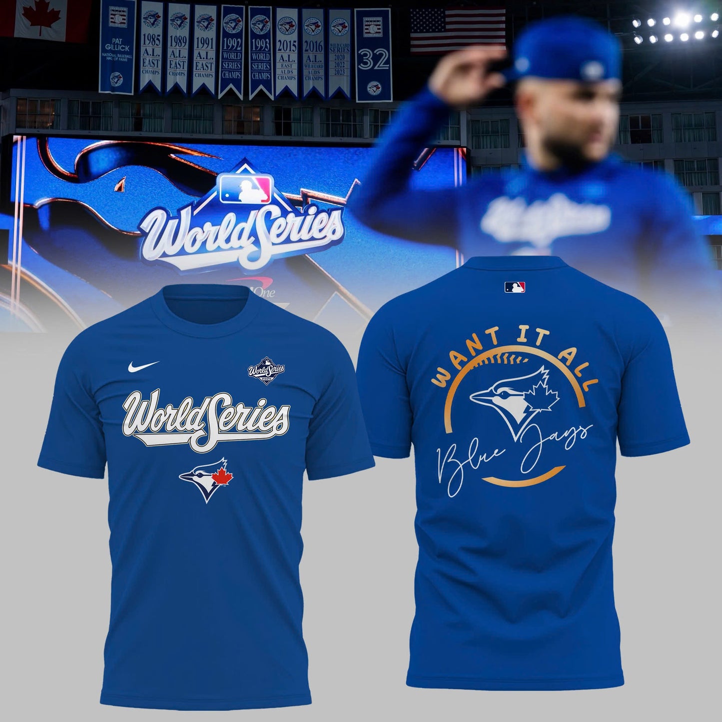 Toronto Blue Jays 2025 World Series Collection Therma Fleece Tshirt v5