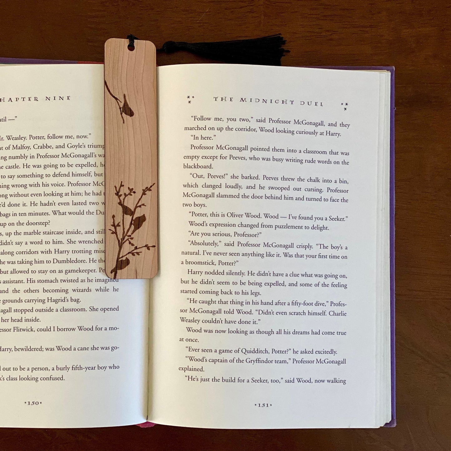 Birds on Branches Engraved Wood Bookmark with Optional Personalization - Makes a Great Personalized Gift
