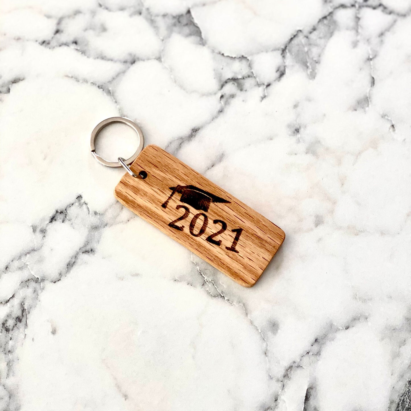 Engraved Wood Keychain - Perfect Graduation Gift - Custom Wood Laser Engraved Keychain
