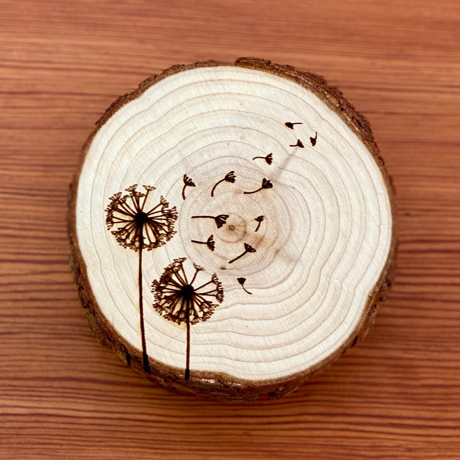 Dandelion Engraved Wood Coaster Set - Perfect Gift for Wedding, Engagement, Anniversary, or Christmas