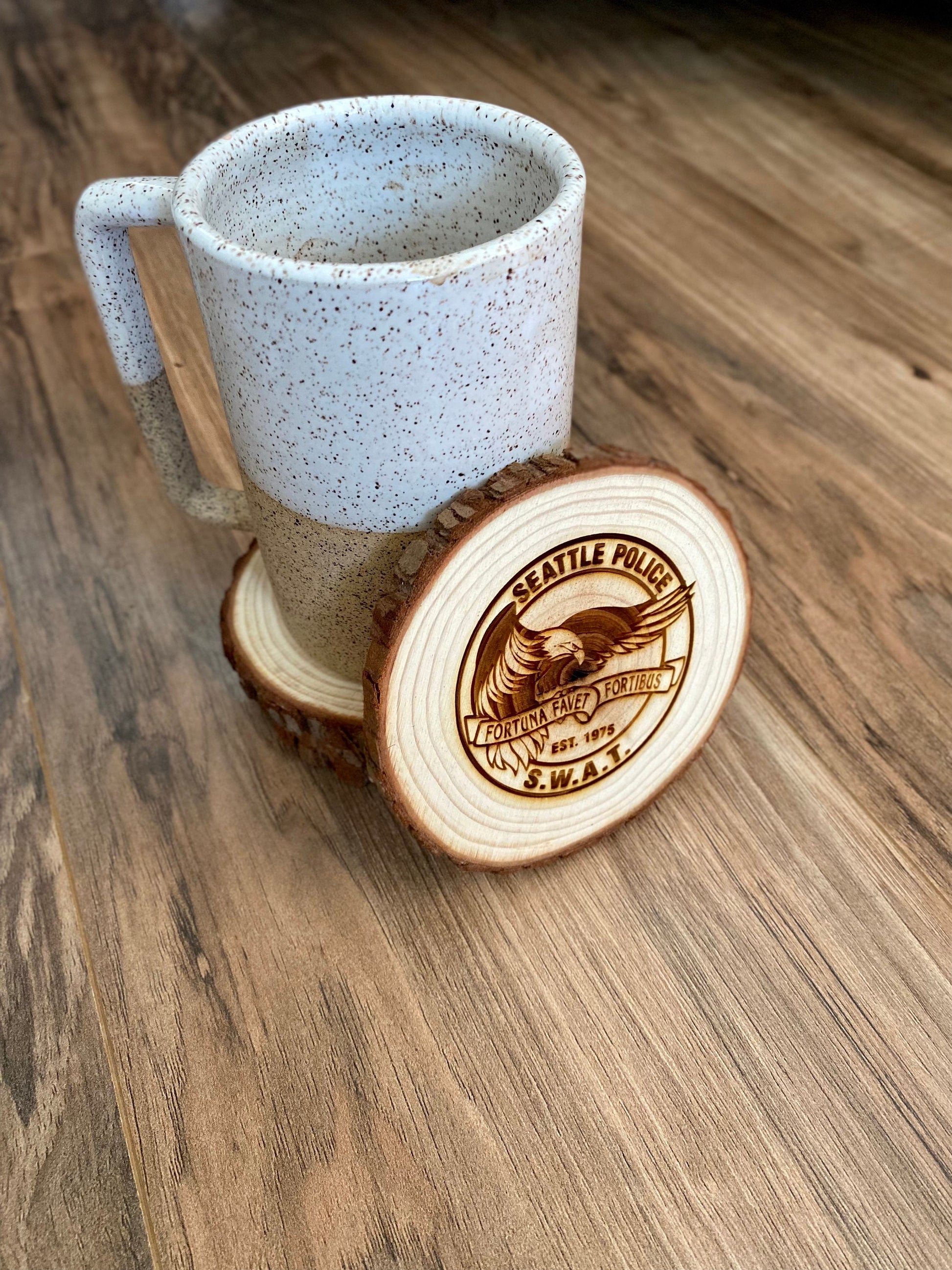 Custom Logo Coasters - Personalized Laser Engraved Wood Slice Coasters