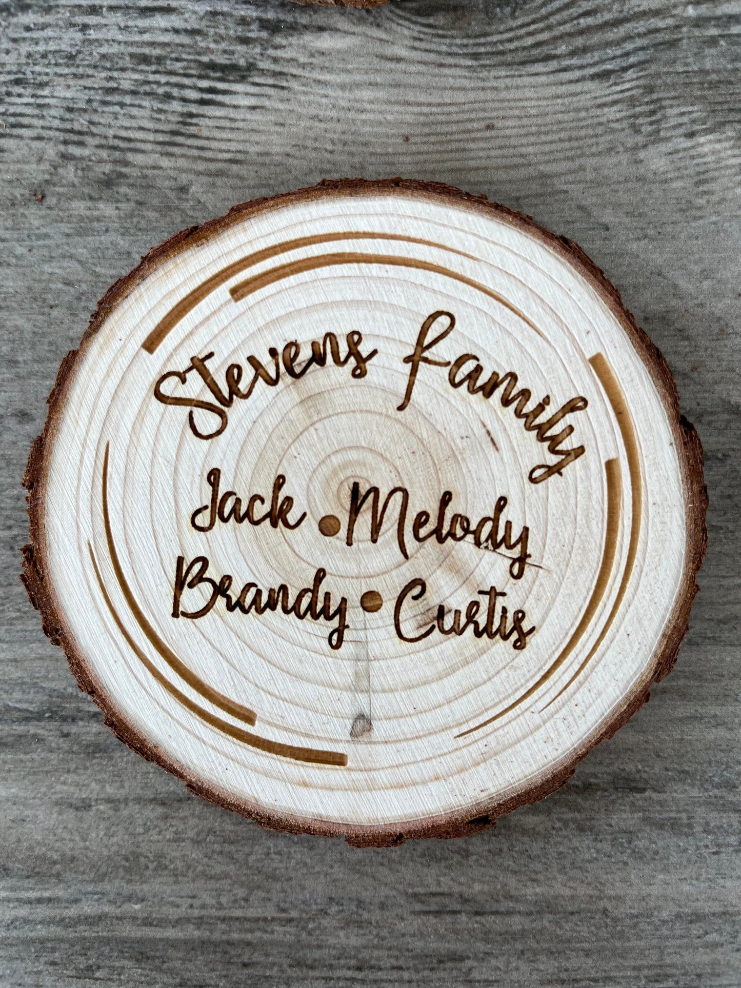 Family Name Wood Coaster Set - Engraved Wood Family Name Coasters - Perfect Wedding, Engagement, Anniversary, or Christmas Present