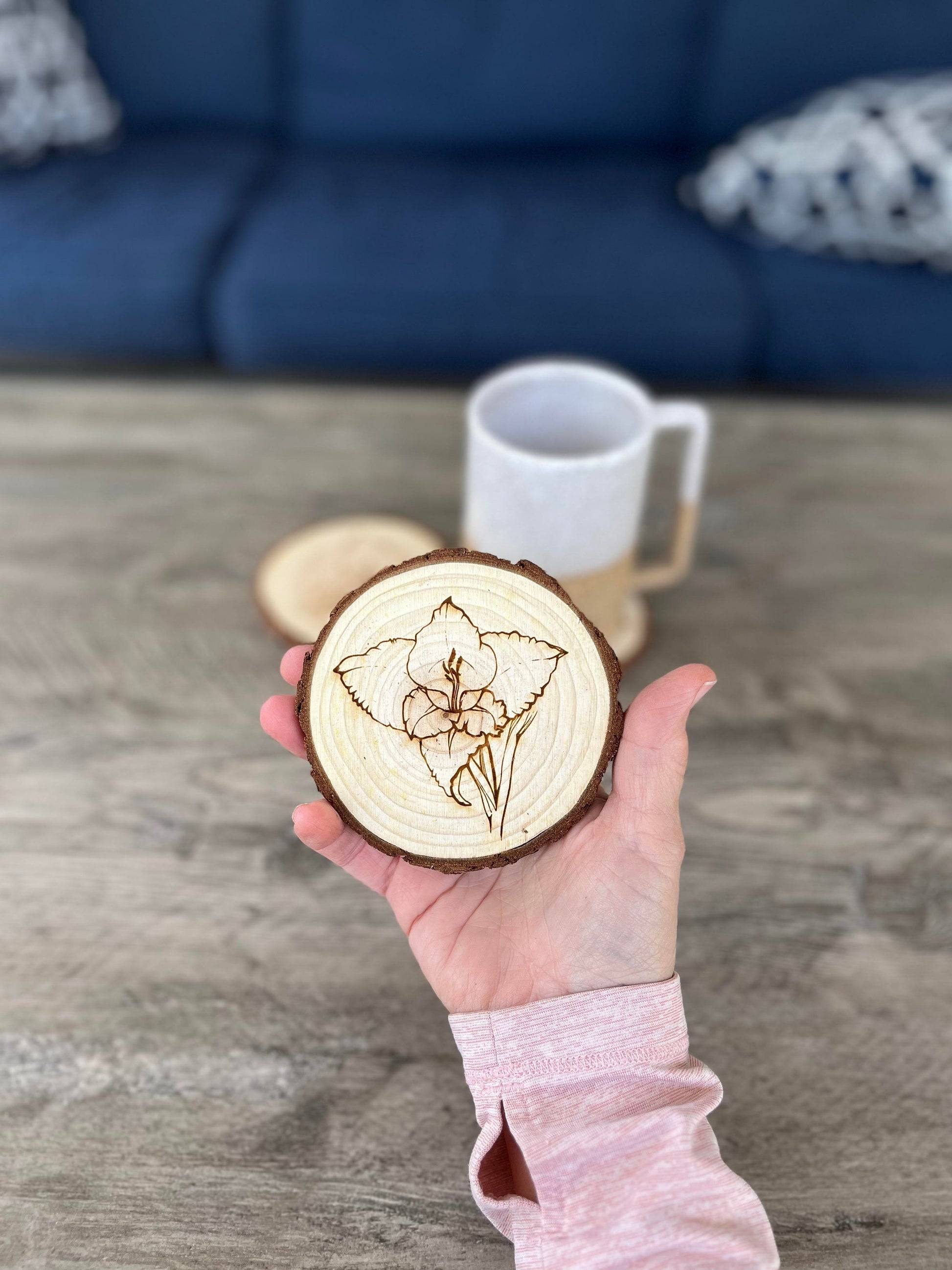 Gladiolus Flower Coaster Set - Perfect Gift for Wedding, Engagement, Anniversary, or Christmas