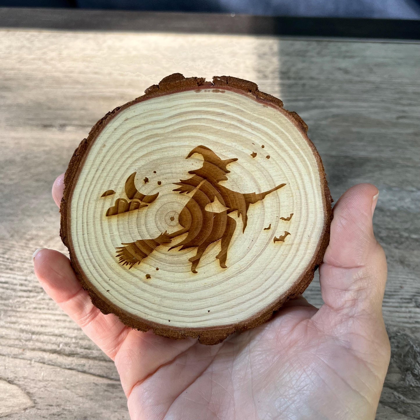 Halloween Mix and Match Coaster Set - Choose from Halloween-themed Wood Slice Coaster Designs