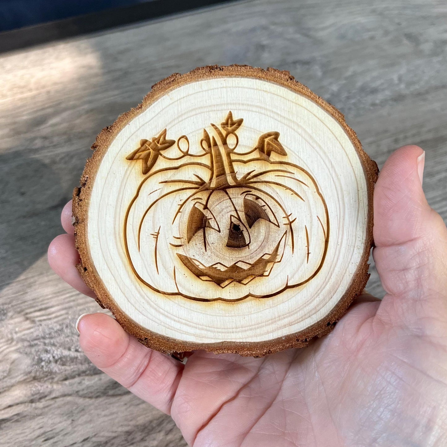 Pumpkin Mix and Match Coaster Set - Choose from Pumpkin-themed Wood Slice Coaster Designs