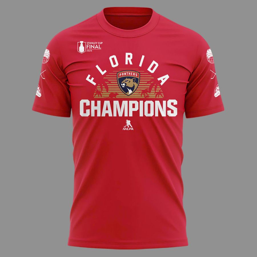 Special Edition Florida Panthers Back-To-Back Stanley Cup Champions T-Shirt 2025