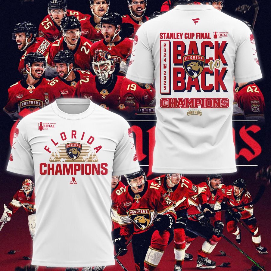 Special Edition Florida Panthers Back-To-Back Stanley Cup Champions T-Shirt 2025