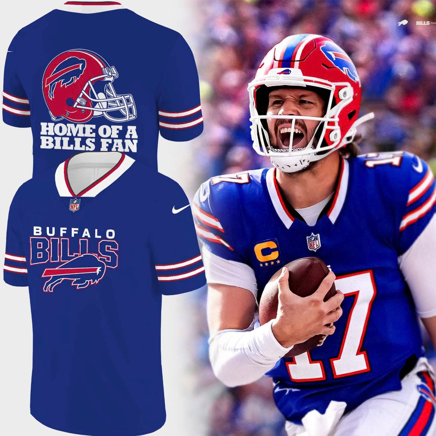 Exclusive 2025 Buffalo Bills Red Helmets Back Football Jersey