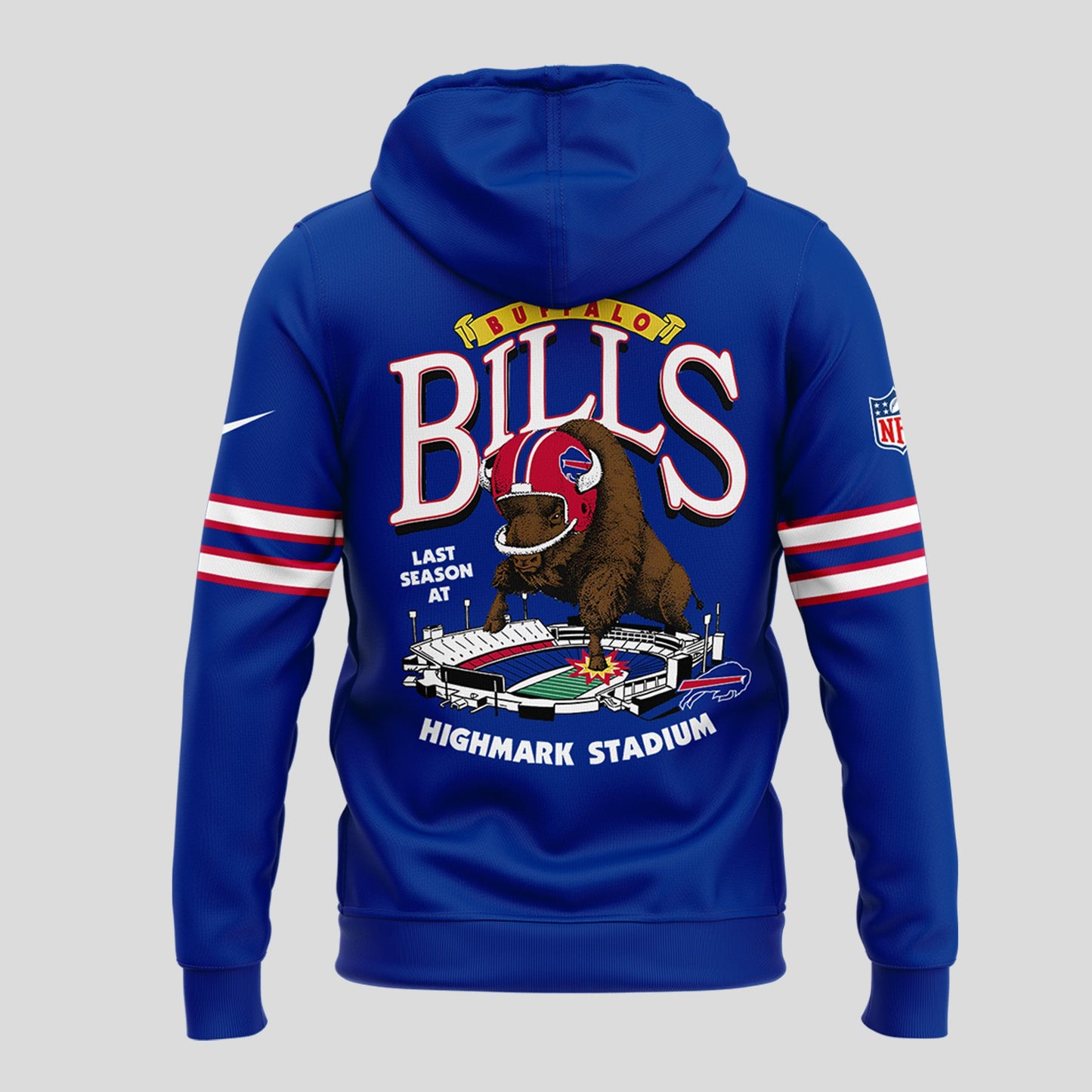 Exclusive 2025 Buffalo Bills Red Helmets Back Hoodie