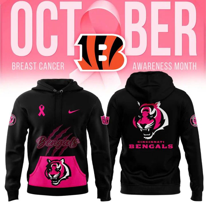 Men's Cincinnati Bengals 2024 Breast Cancer Awareness Month Limited Hoodie