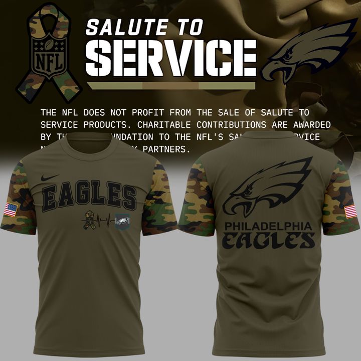 Exclusive Version Philadelphia Eagles Salute to Service Tshirt 2025